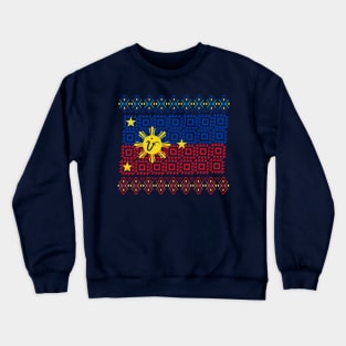 Phil.Flag Art Pattern / Baybayin word 'PI' (Pilipinas) Crewneck Sweatshirt